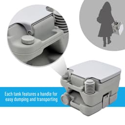 image-10L Portable Travel Toilet Outdoor Camping with 2 Detachable Tanks Grey HOMCOM
