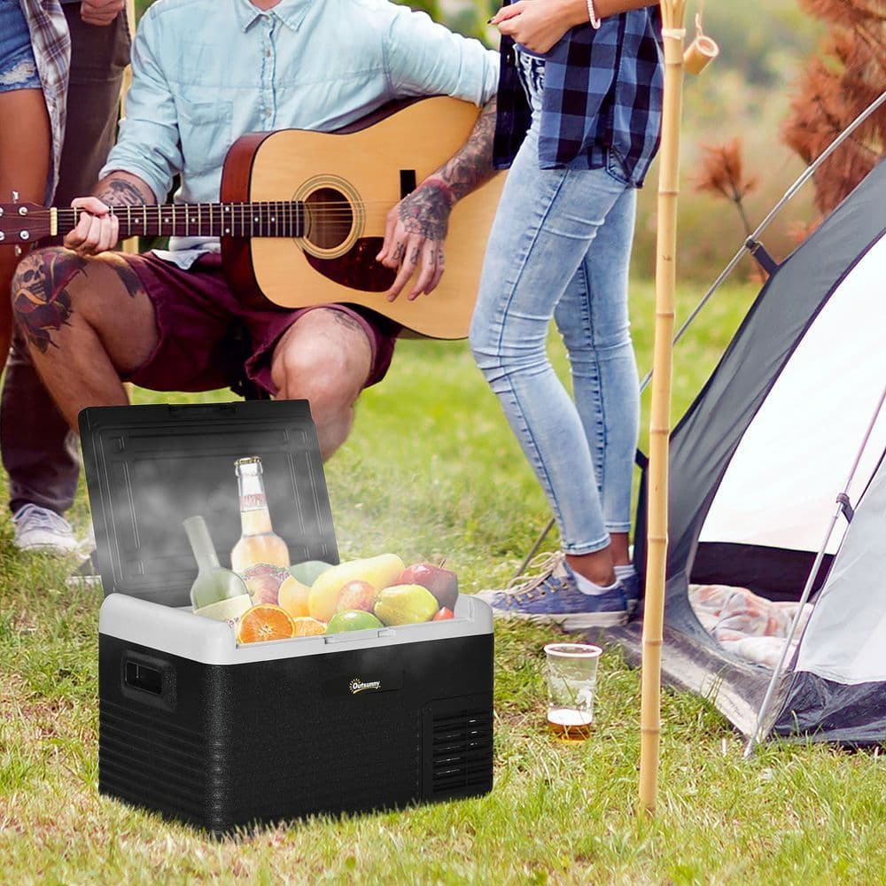 image-30L Car Refrigerator 12V Portable Freezer for Camping, Driving Outsunny