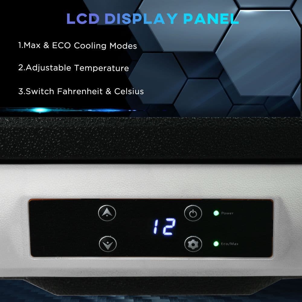 image-30L Car Refrigerator 12V Portable Freezer for Camping, Driving Outsunny