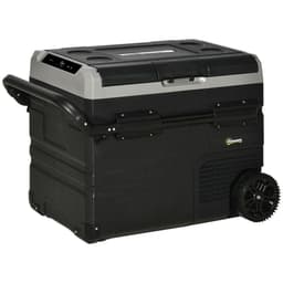 image-50L Car Refrigerator 12V Portable Freezer w/ Inner LED Light, Wheels Outsunny
