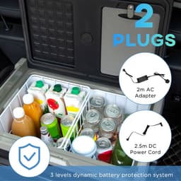 image-50L Car Refrigerator 12V Portable Freezer w/ Inner LED Light, Wheels Outsunny