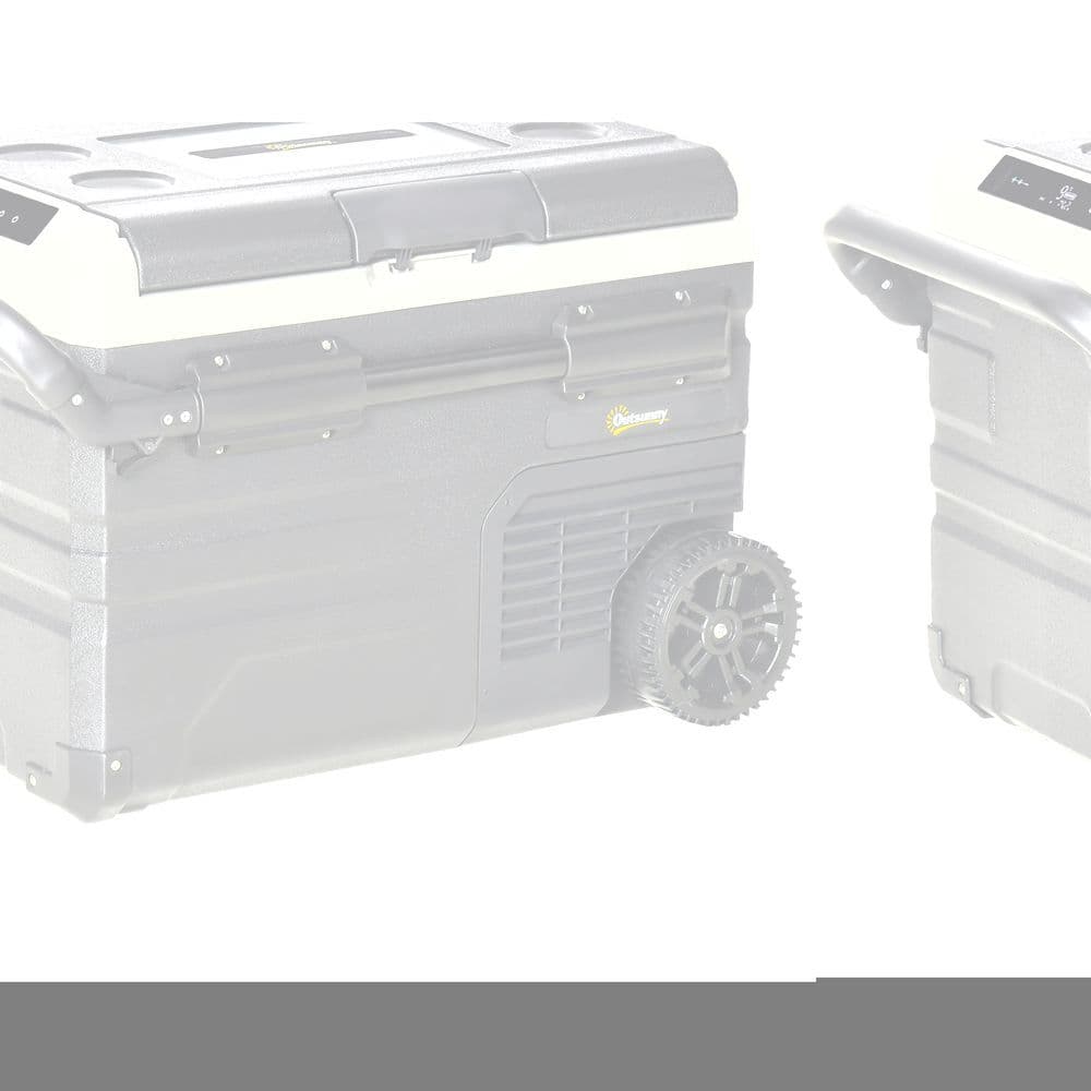 image-40L Car Refrigerator 12V Portable Freezer w/ Inner LED Light, Wheels Outsunny