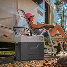 image-Car Refrigerator, Portable 12/24V 50L Fridge Freezer, Down to -20� HOMCOM