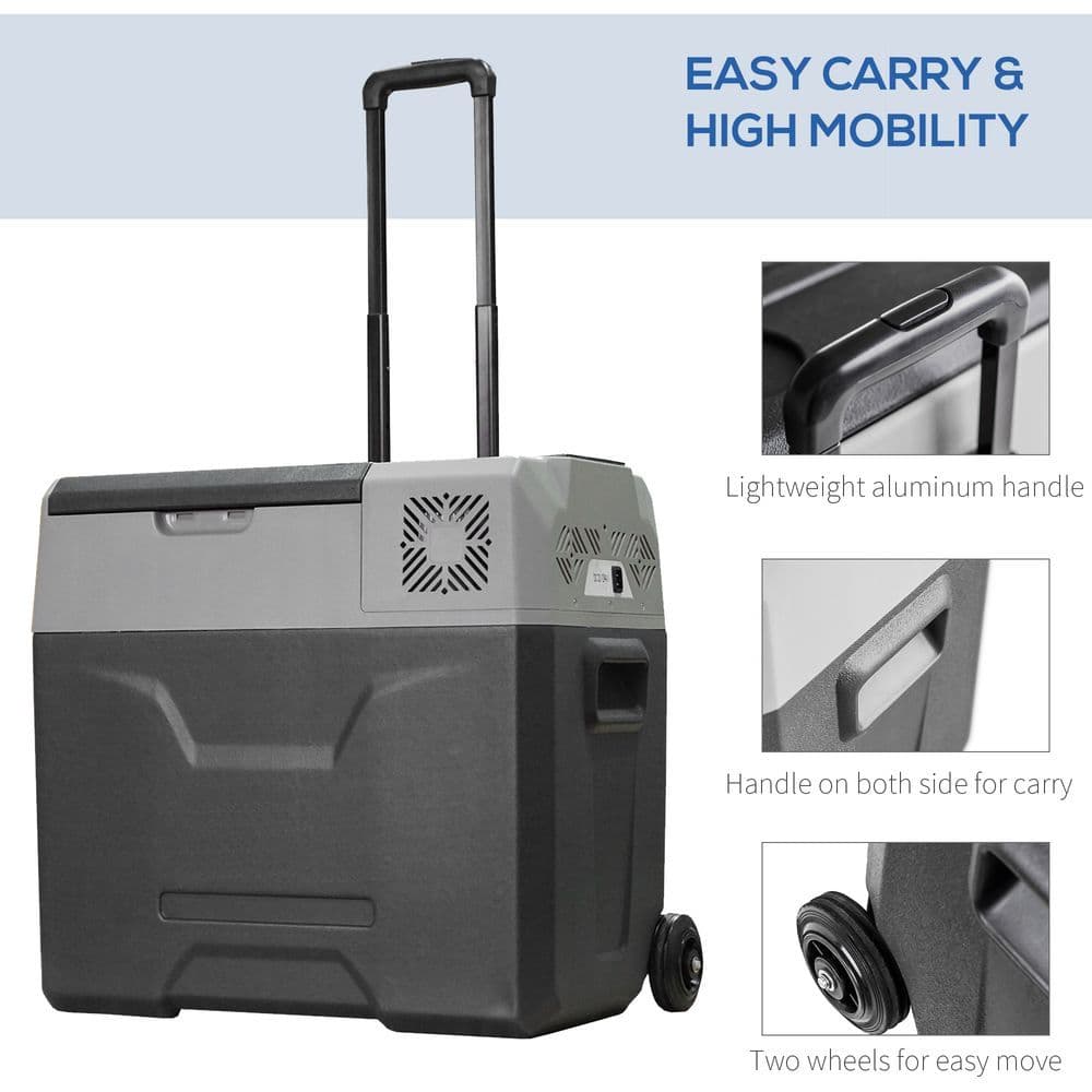 image-Car Refrigerator, Portable 12/24V 50L Fridge Freezer, Down to -20� HOMCOM