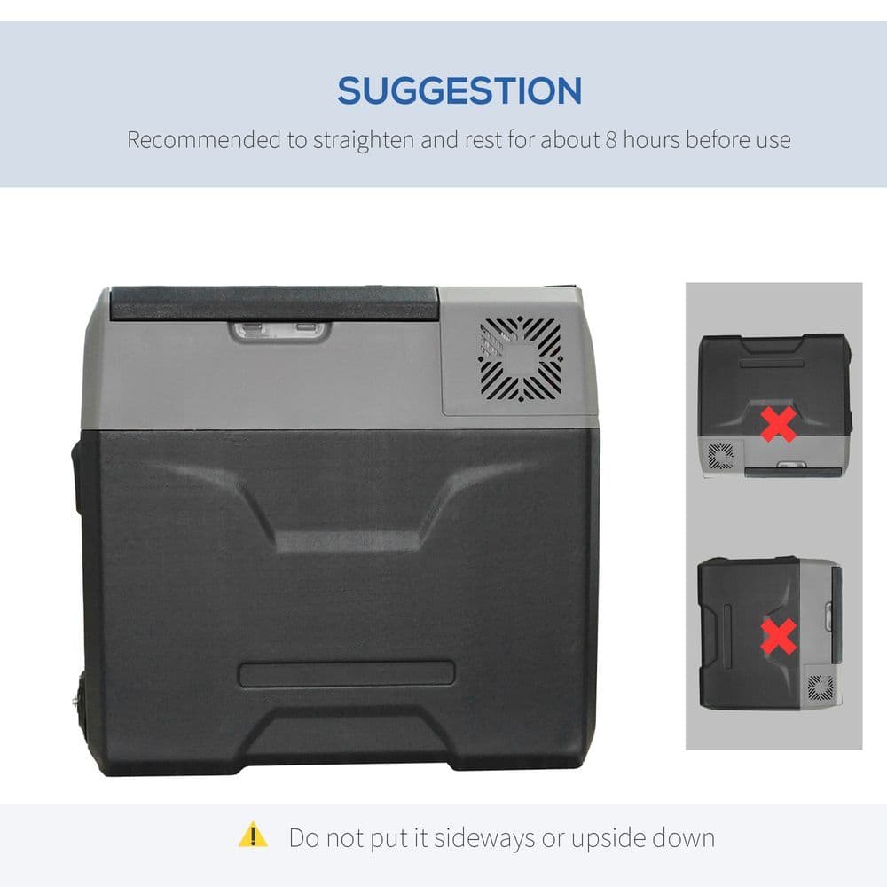image-Car Refrigerator, Portable 12/24V 50L Fridge Freezer, Down to -20� HOMCOM