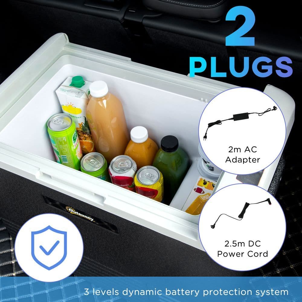 image-50L Car Refrigerator 12V Portable Freezer for Camping, Driving Outsunny
