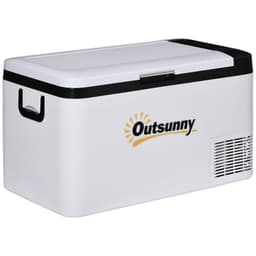 image-12V Portable Car Refrigerator w/ Inner LED Light Indoor Outdoor, 25L Outsunny