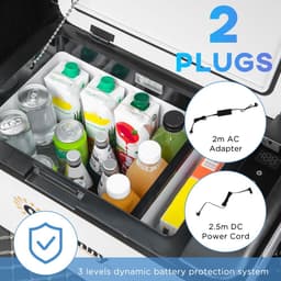 image-12V Portable Car Refrigerator w/ Inner LED Light Indoor Outdoor, 25L Outsunny