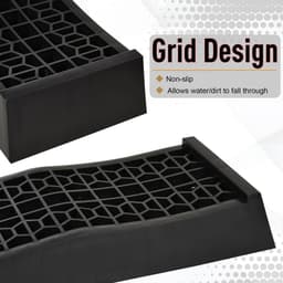 image-2 Pcs 70x20cm Thick Plastic Curb Ramps Anti-Slip Surface Tyre Friction HOMCOM