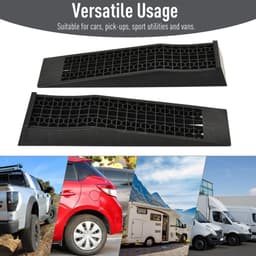 image-2 Pcs 70x20cm Thick Plastic Curb Ramps Anti-Slip Surface Tyre Friction HOMCOM