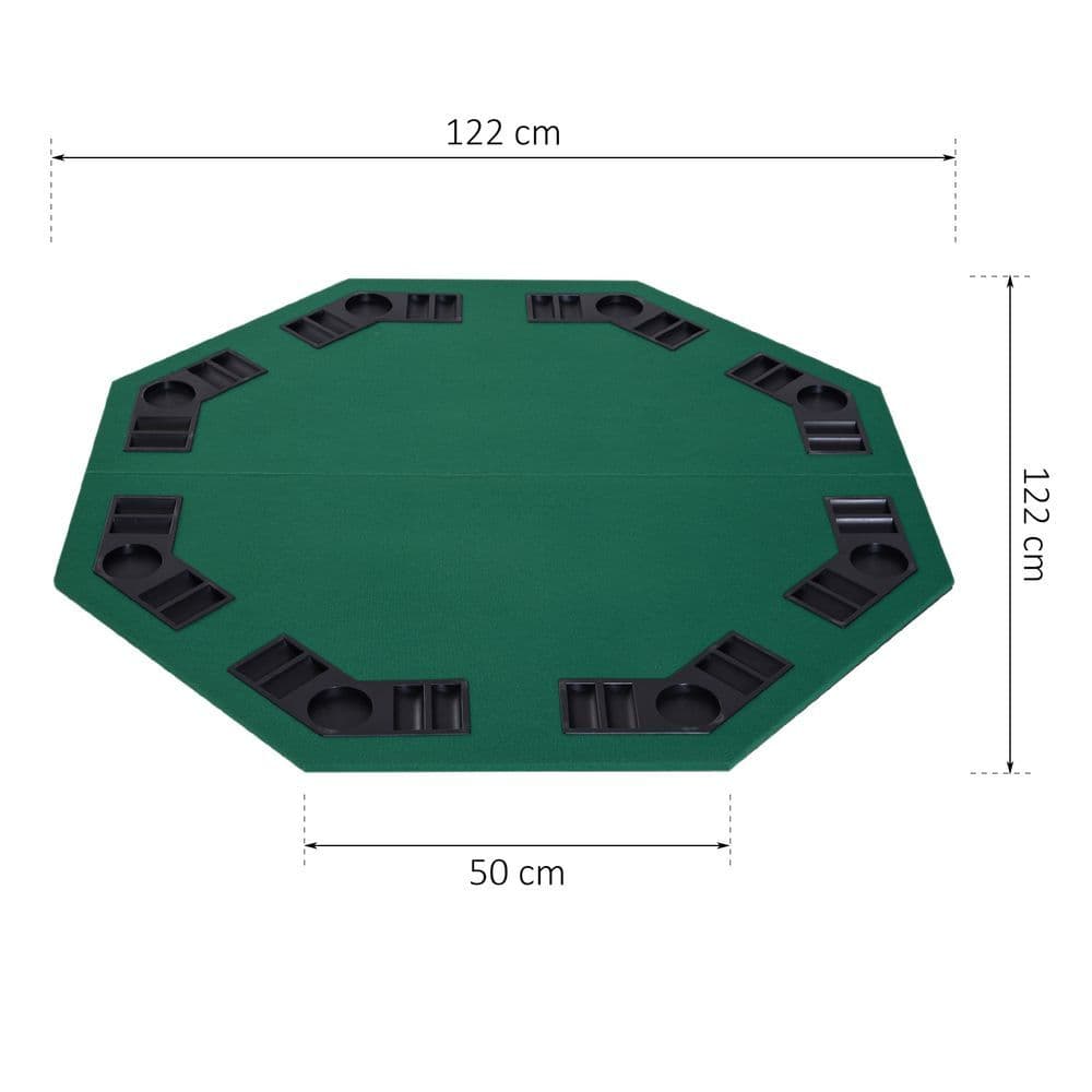 image-1.2m/48 Inches Foldable Poker Table Top 8 Players Blackjack Chip Trays HOMCOM