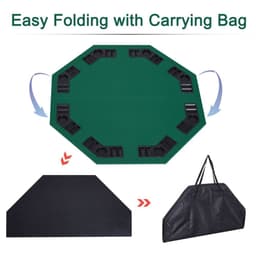 image-1.2m/48 Inches Foldable Poker Table Top 8 Players Blackjack Chip Trays HOMCOM