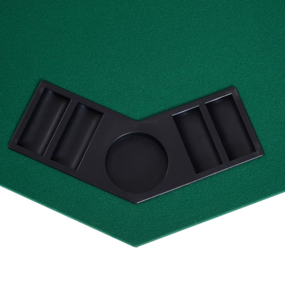 image-1.2m/48 Inches Foldable Poker Table Top 8 Players Blackjack Chip Trays HOMCOM