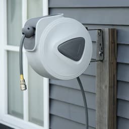 image-Retractable Air Hose Reel Auto Self-Winding Wall Mount 1/4" 15m+140cm Durhand