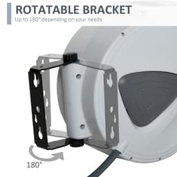 image-Retractable Air Hose Reel Auto Self-Winding Wall Mount 1/4" 15m+140cm Durhand