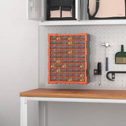 image-60 Drawers Parts Organiser Wall Mount Storage Cabinet Nuts Bolts Tools Clear