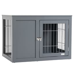 image-Furniture-Style Dog Crate Two Lockable Doors, for Small & Medium Dogs Pawhut