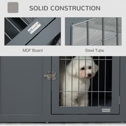 image-Furniture-Style Dog Crate Two Lockable Doors, for Small & Medium Dogs Pawhut