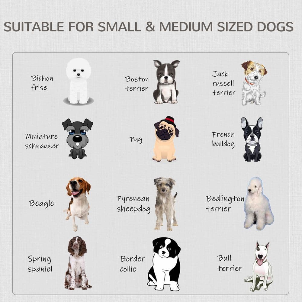 image-Furniture-Style Dog Crate Two Lockable Doors, for Small & Medium Dogs Pawhut