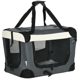 image-51cm Foldable Pet Carrier w/ Cushion for Mini Dogs and Cats - Grey Pawhut