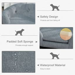 image-Pet Sofa Dog Couch, Short Plush, for Small Dog, 70 x 47 x 30 cm, Grey Pawhut