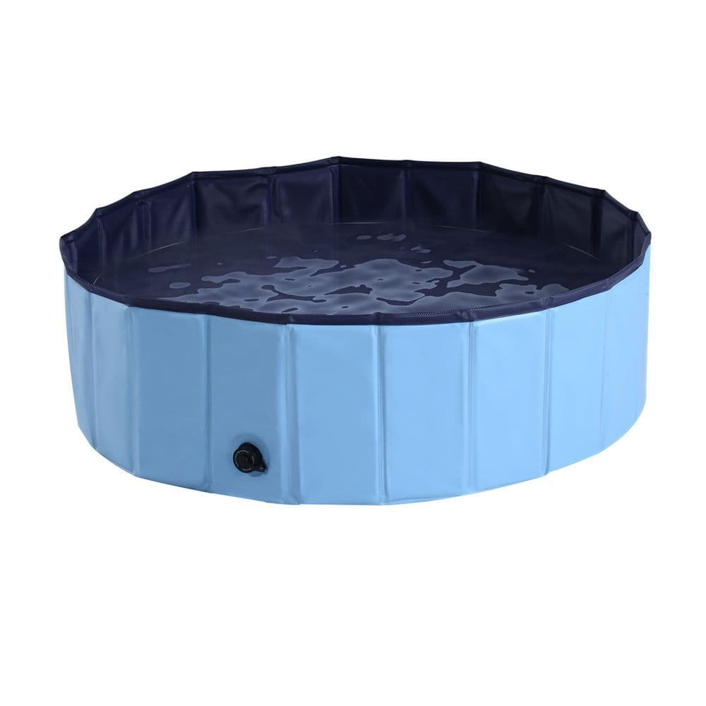 image-Pet Cat Dog Swimming Pool Indoor Outdoor Bathing Foldable Inflate 100cm Pawhut