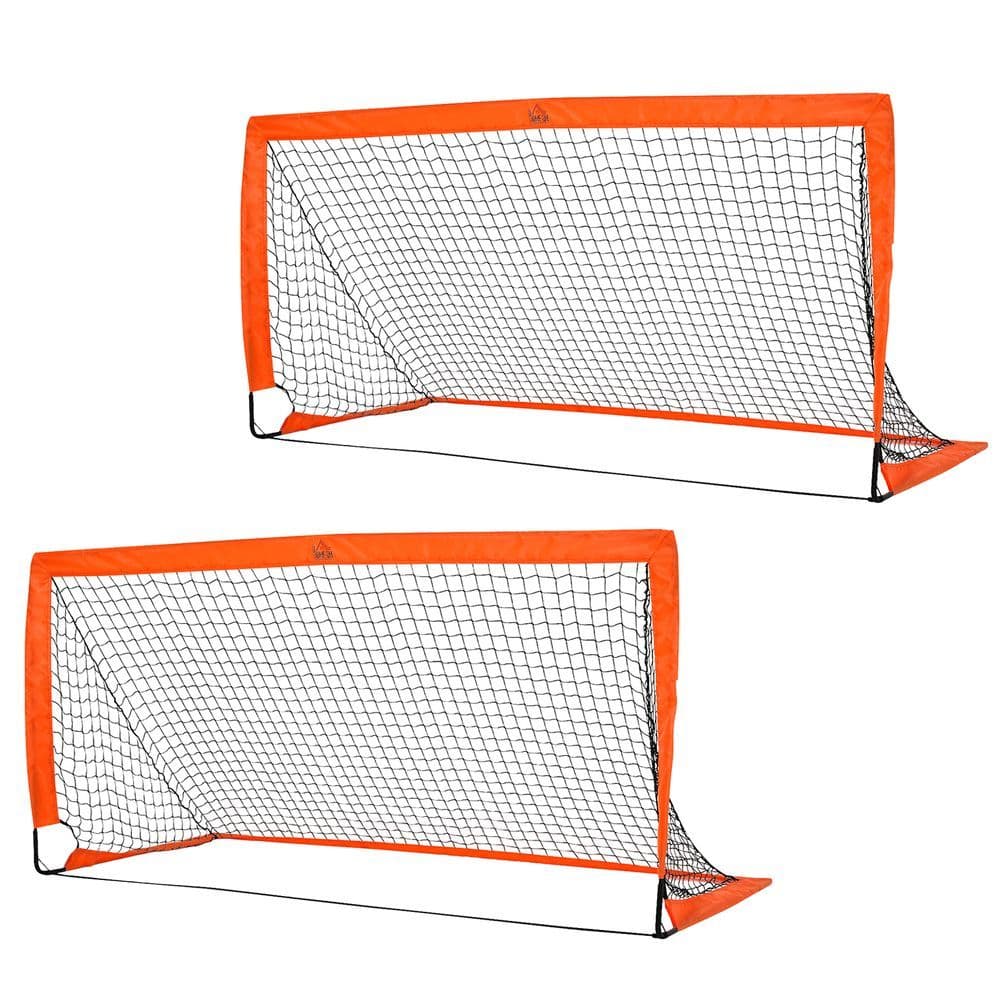 image-Football Goal Folding Outdoor with All Weather Net Kids Adults 6'x3' HOMCOM
