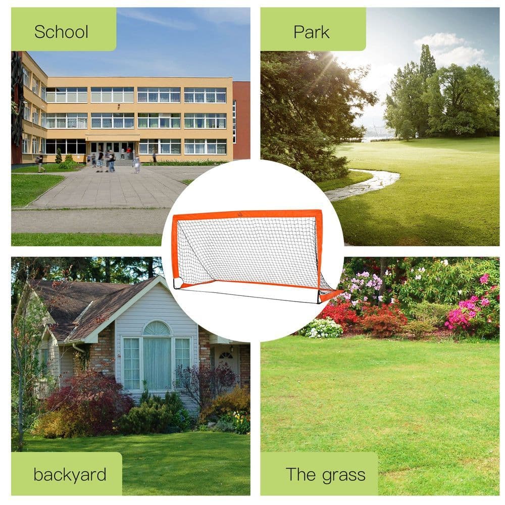 image-Football Goal Folding Outdoor with All Weather Net Kids Adults 6'x3' HOMCOM