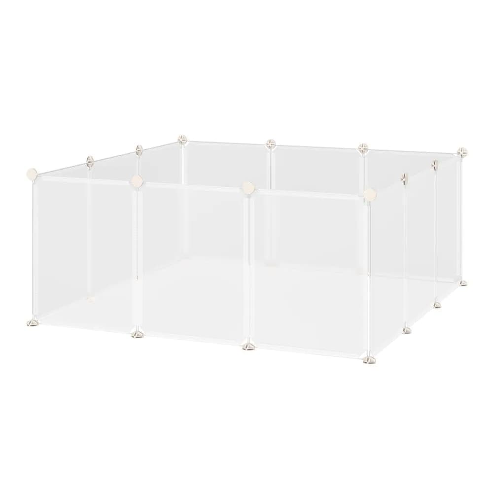 image-Pet Playpen DIY Small Animal Cage 12 Panels for Bunny Chinchilla Pawhut