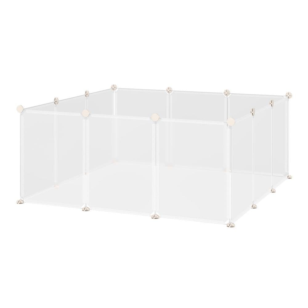 image-Pet Playpen DIY Small Animal Cage 12 Panels for Bunny Chinchilla Pawhut