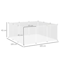 image-Pet Playpen DIY Small Animal Cage 12 Panels for Bunny Chinchilla Pawhut