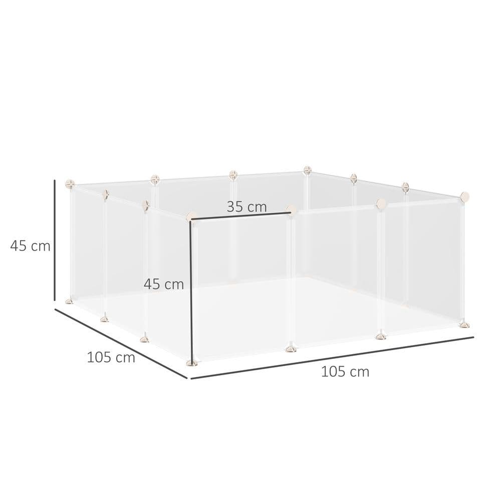 image-Pet Playpen DIY Small Animal Cage 12 Panels for Bunny Chinchilla Pawhut