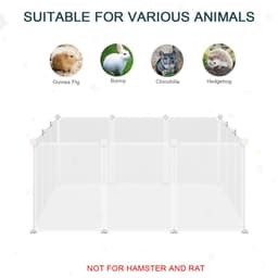 image-Pet Playpen DIY Small Animal Cage 12 Panels for Bunny Chinchilla Pawhut