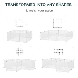 image-Pet Playpen DIY Small Animal Cage 12 Panels for Bunny Chinchilla Pawhut