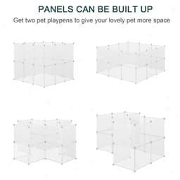 image-Pet Playpen DIY Small Animal Cage 12 Panels for Bunny Chinchilla Pawhut