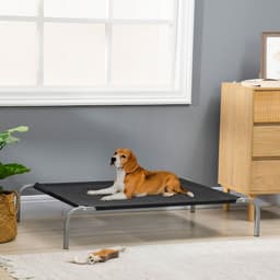 image-Cooling Pet Bed Elevated Dog Bed with Non-slip Pads for Large Dogs Pawhut