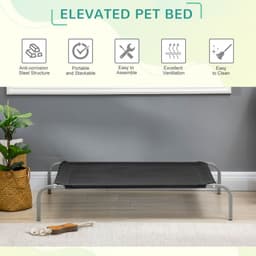 image-Cooling Pet Bed Elevated Dog Bed with Non-slip Pads for Large Dogs Pawhut