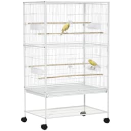 image-Large Bird Cage Budgie Cage for Finch Canaries Parrot with Stand White