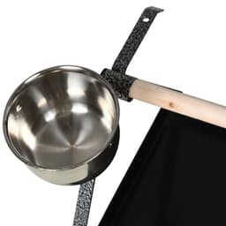 image-Portable Bird Stand Resting Stainless Steel Base Perch Ladder Bowls