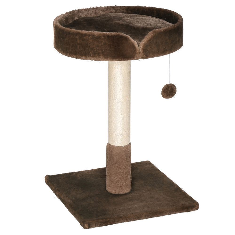 image-Small Cat Tree for Indoor Cats W/ Sisal Scratching Post Bed Cushion Toy Pawhut