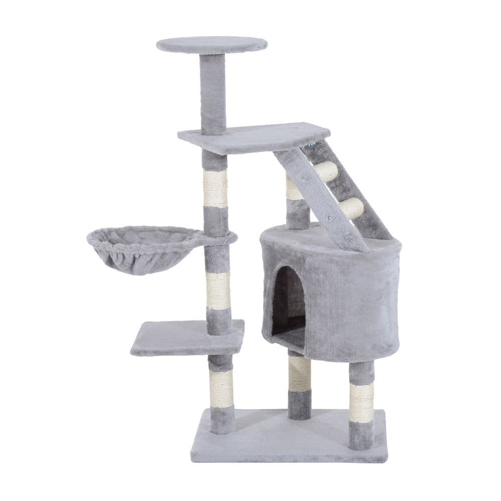 image-Deluxe Cat Tree Climb Post Kitten Scratching Condo Furniture Activity Pawhut