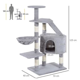 image-Deluxe Cat Tree Climb Post Kitten Scratching Condo Furniture Activity Pawhut