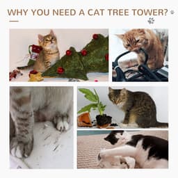 image-Deluxe Cat Tree Climb Post Kitten Scratching Condo Furniture Activity Pawhut