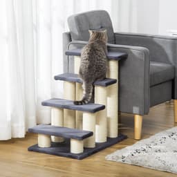 image-Pet Stair Dog Cat Step Ladder Climb Plush Soft Comfort Particle Board