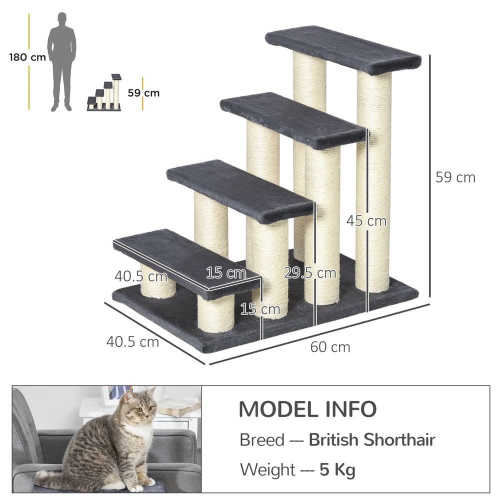image-Pet Stair Dog Cat Step Ladder Climb Plush Soft Comfort Particle Board