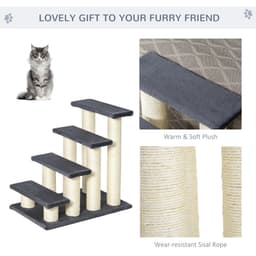 image-Pet Stair Dog Cat Step Ladder Climb Plush Soft Comfort Particle Board