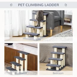 image-Pet Stair Dog Cat Step Ladder Climb Plush Soft Comfort Particle Board