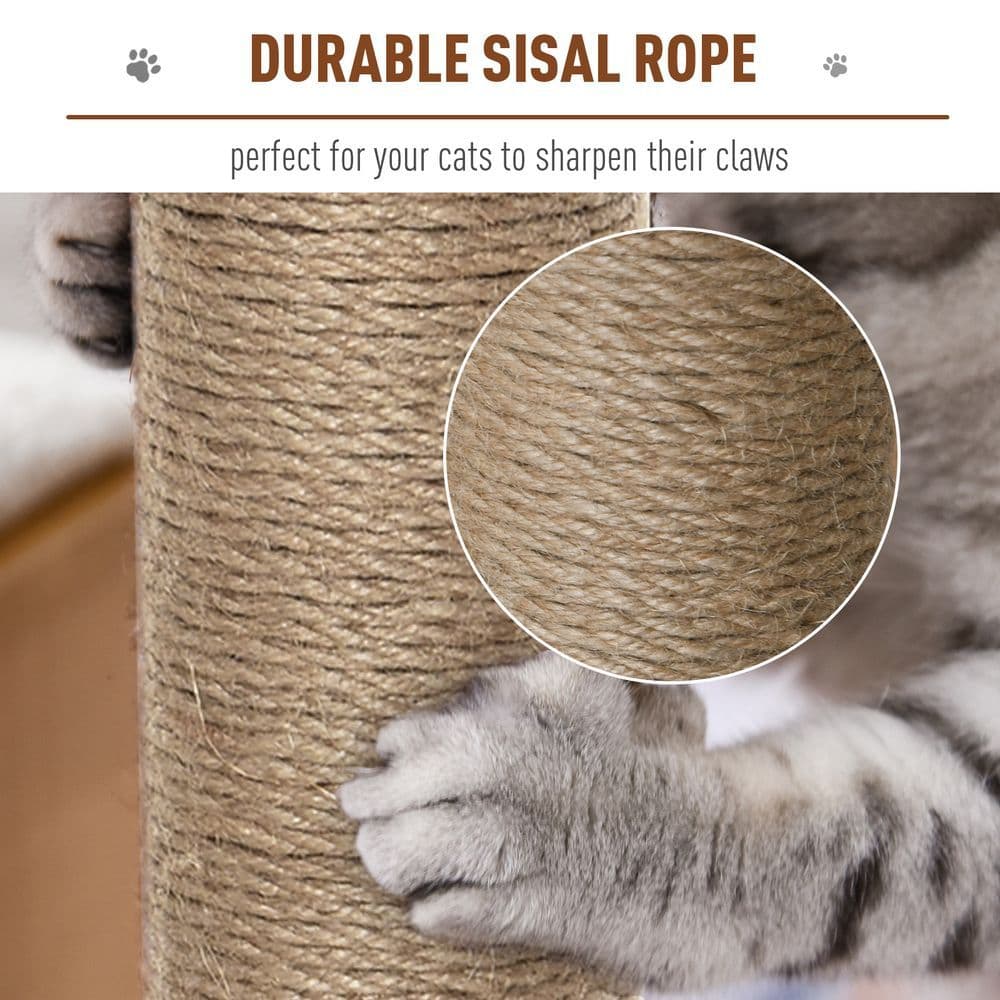 image-Cat Tree Tower Activity Center Climbing Stand with Scratching Posts Pawhut