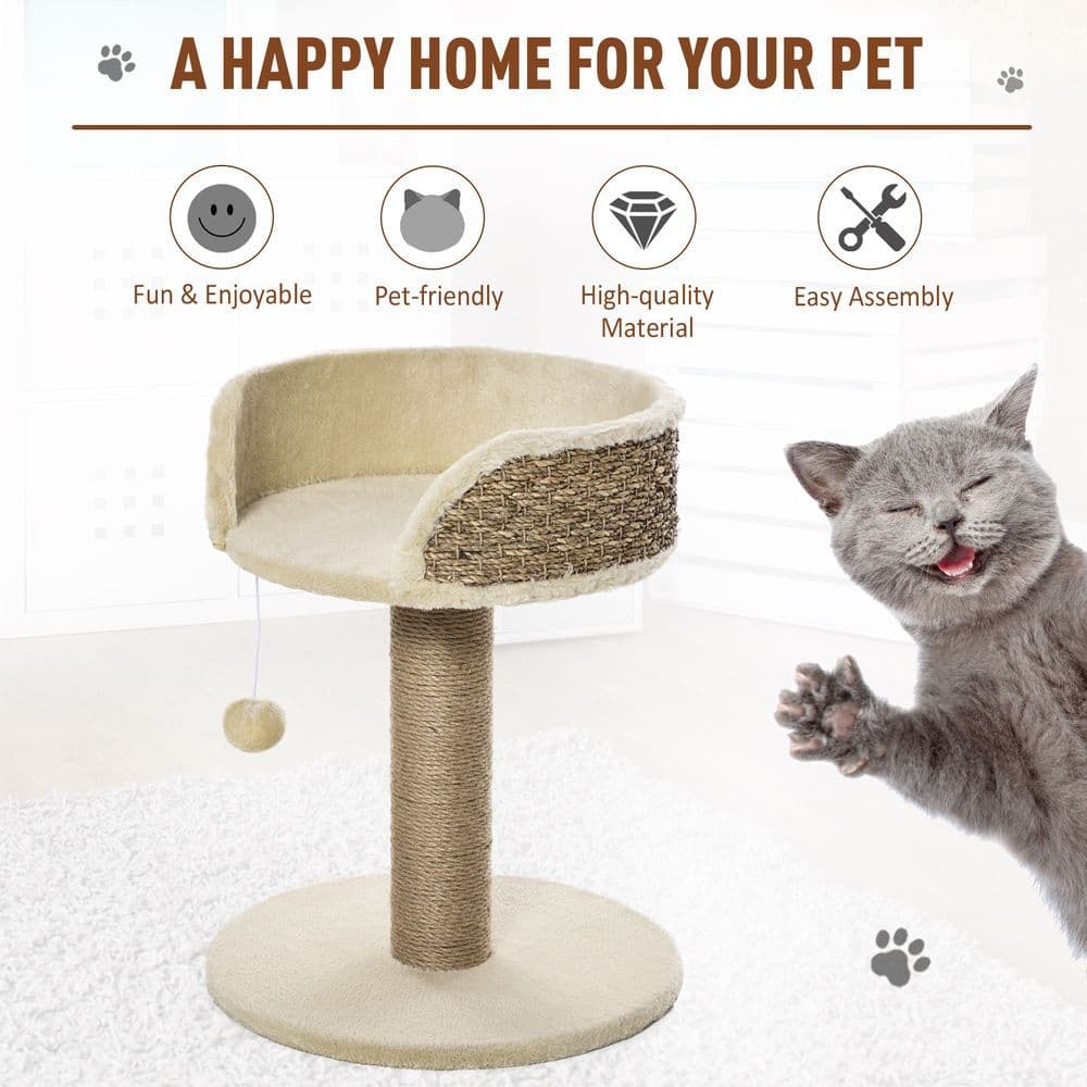 image-Cat Tree Tower Activity Center Climbing Stand with Scratching Posts Pawhut
