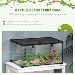 image-Glass Reptile Terrarium Habitats for Lizards, Frogs, Snake Pawhut
